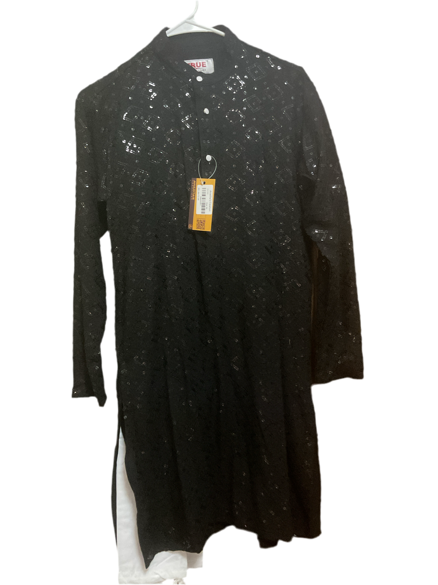 Black men’s sequence kurta pajama