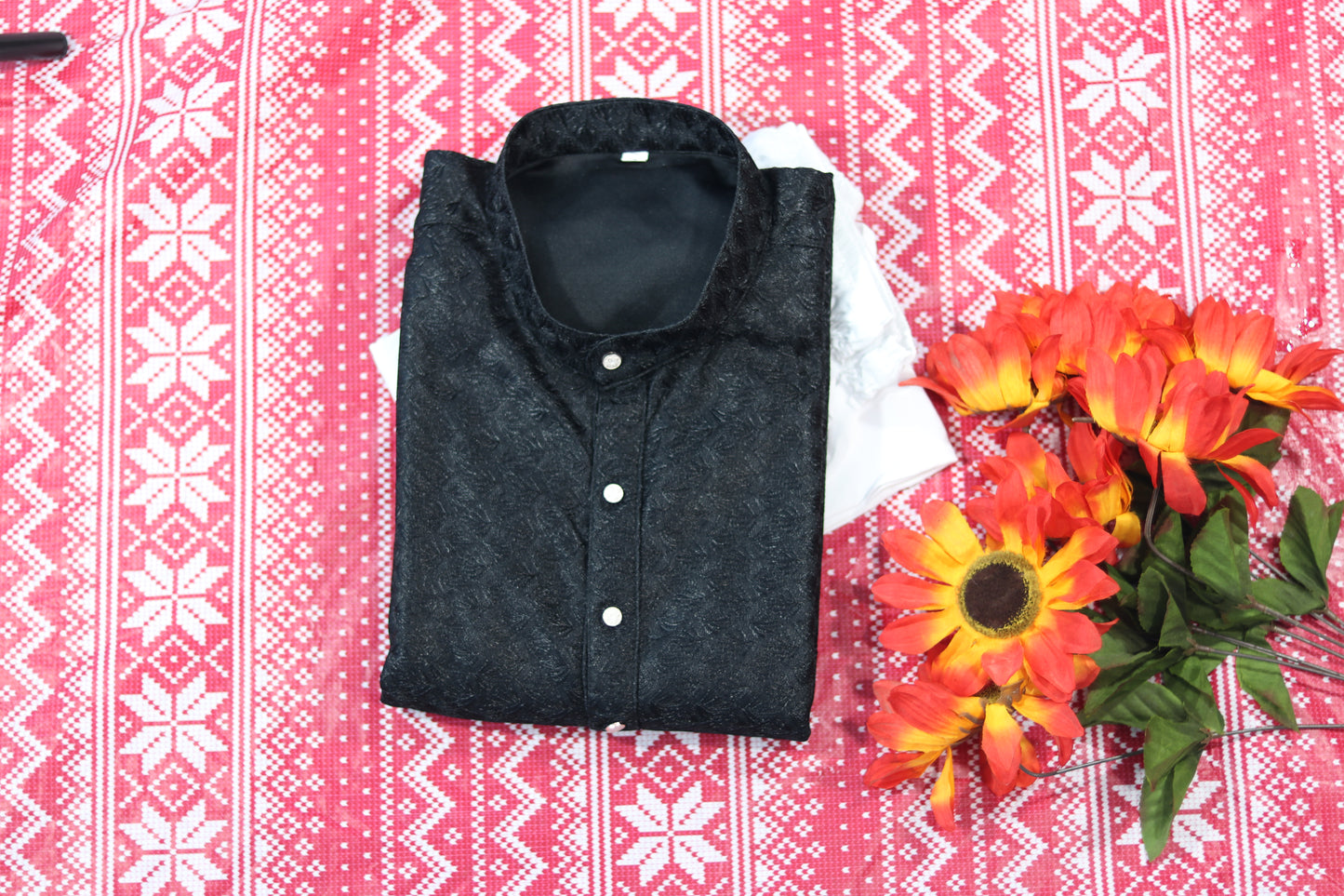 Blue circle men’s sequence kurta pajama