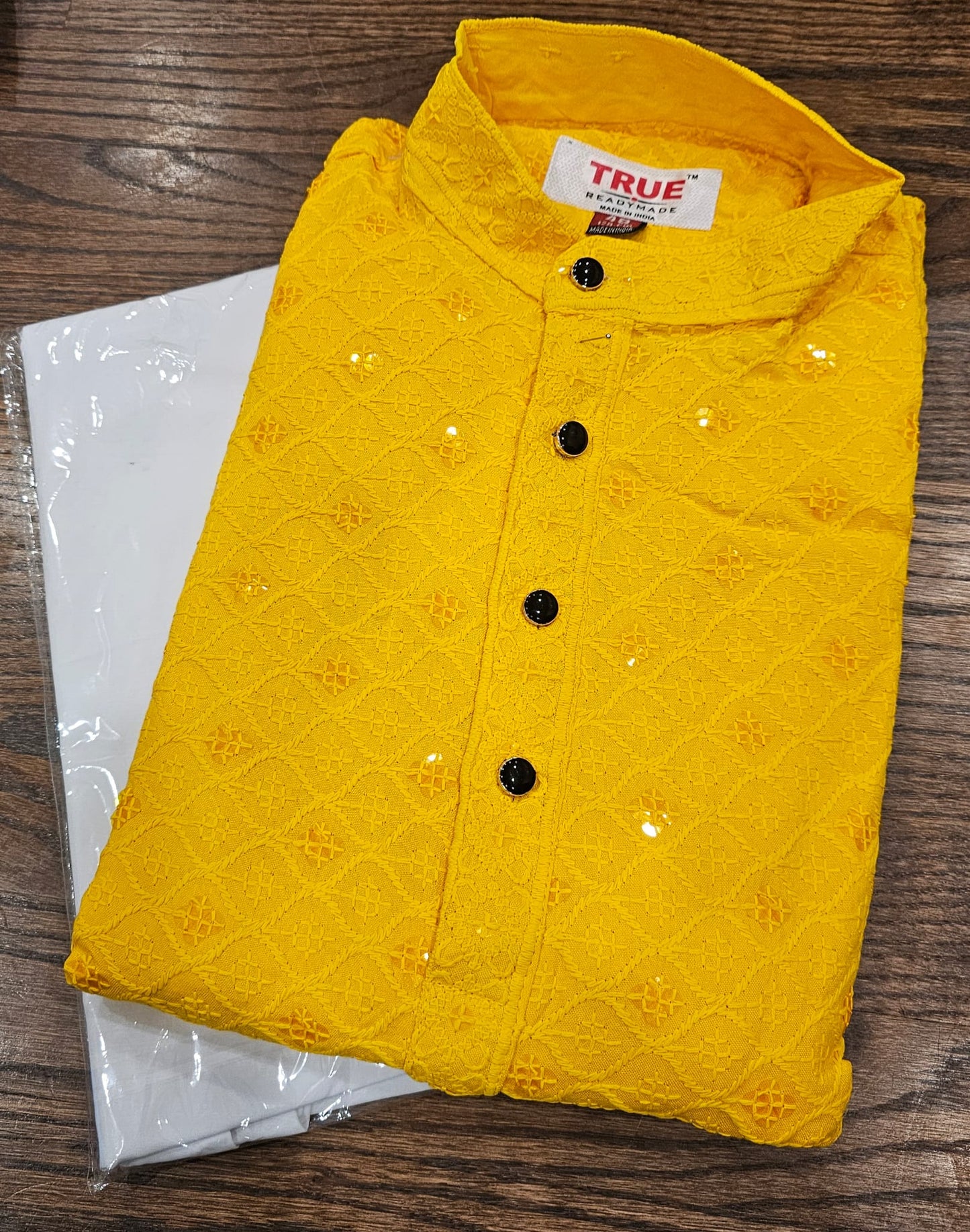 Plain sequence red kurta(c)