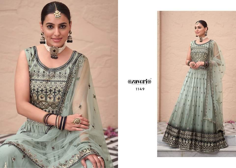 Zaveri Designer Lehenga – Georgette & Silk with Embroidery Work