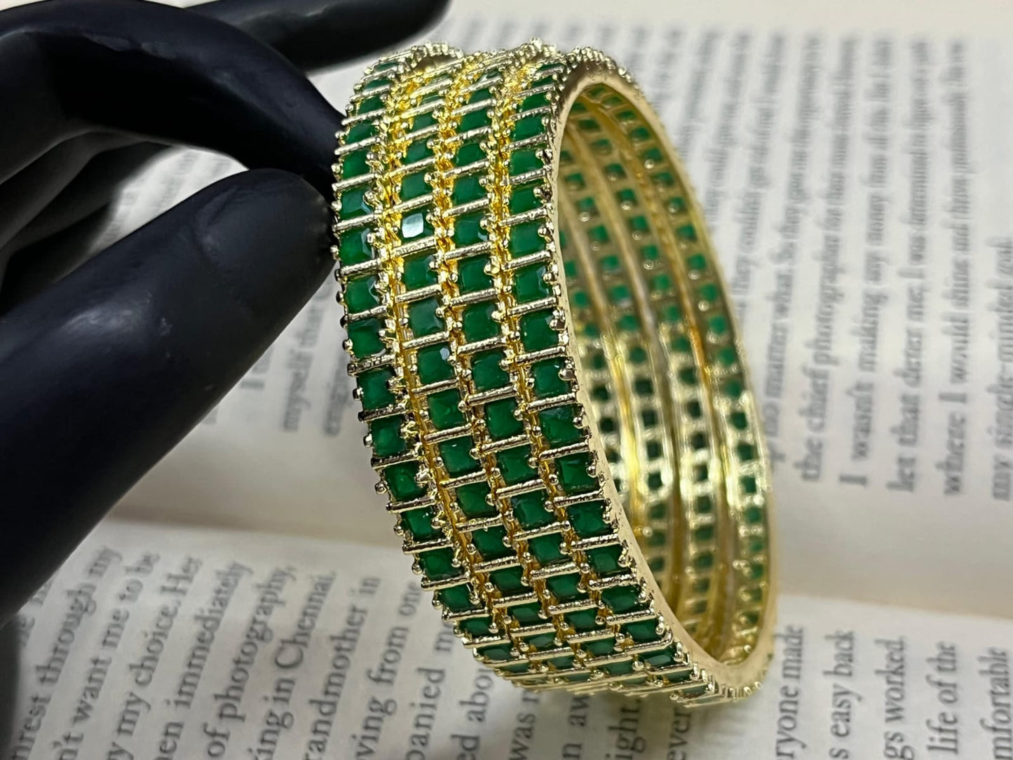 American Diamond Bridal Bangle Set – Wedding & Reception Jewelry