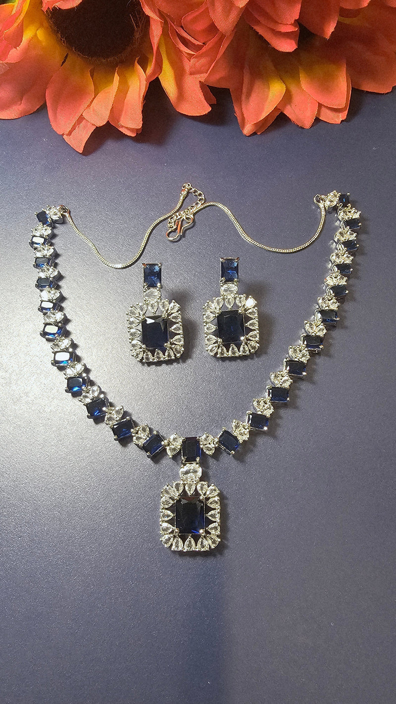 American Diamond (AD) Necklace Set – Design 15
