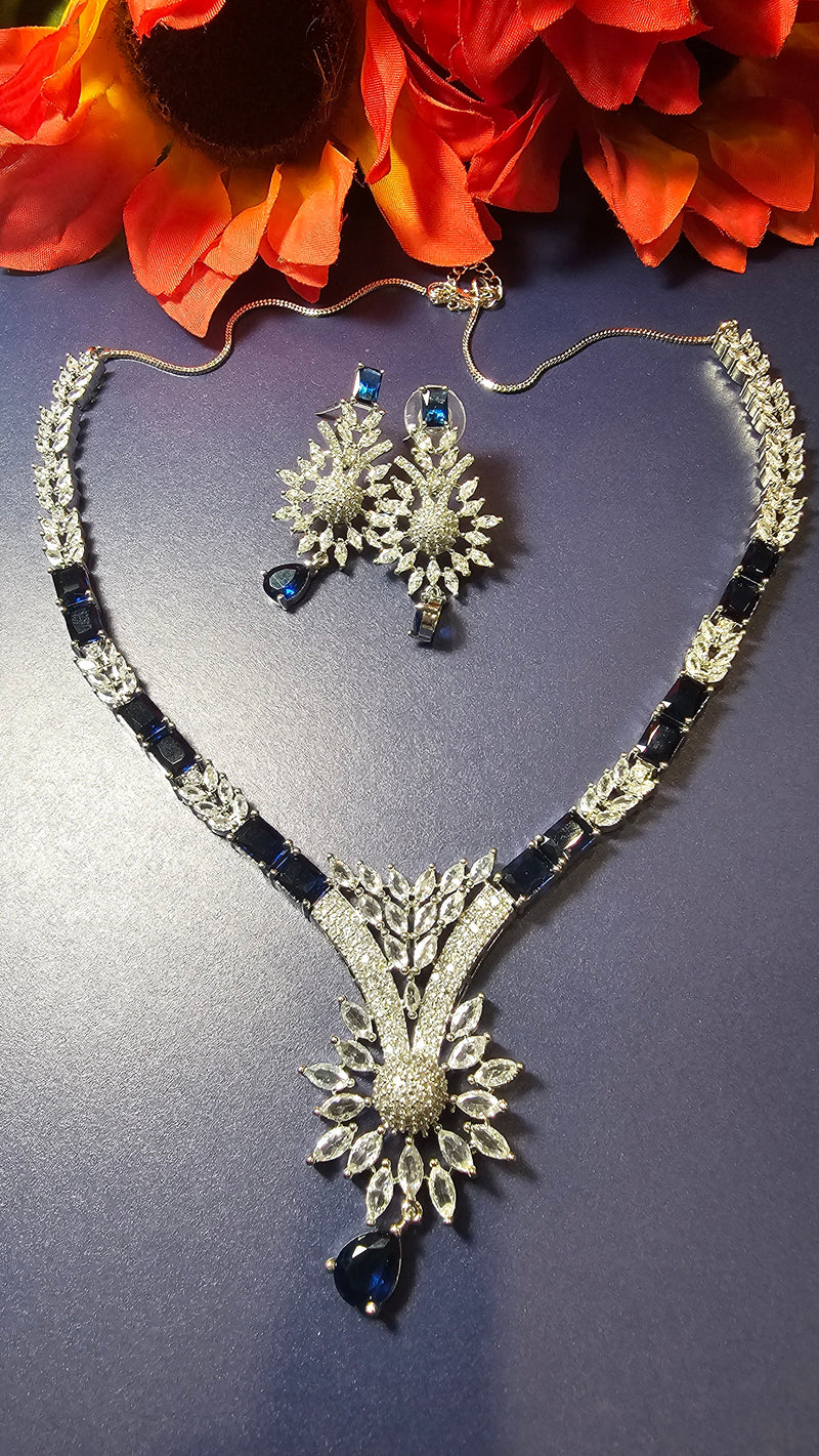 American Diamond (AD) Necklace Set – Design 14