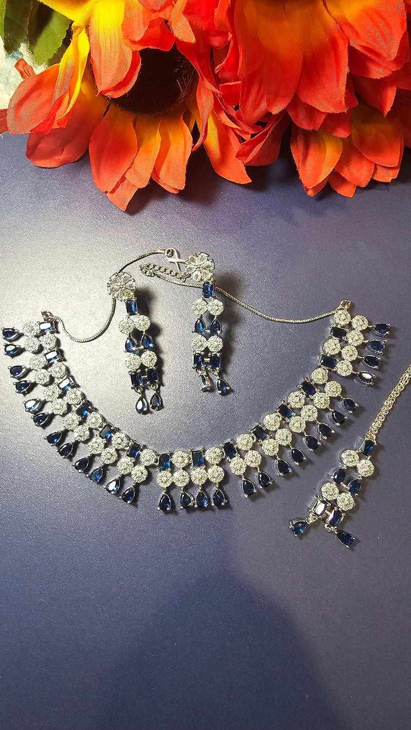 American Diamond (AD) Necklace Set – Design 20