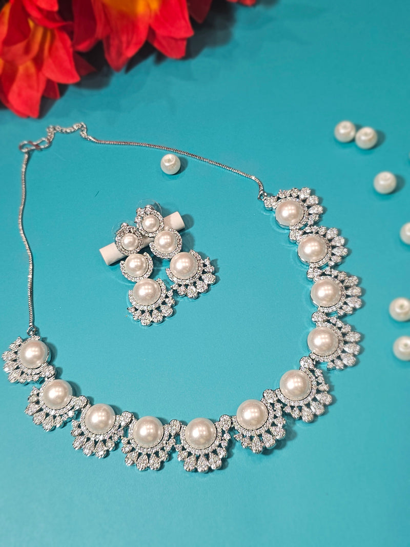 American Diamond (AD) Necklace Set – Design 26