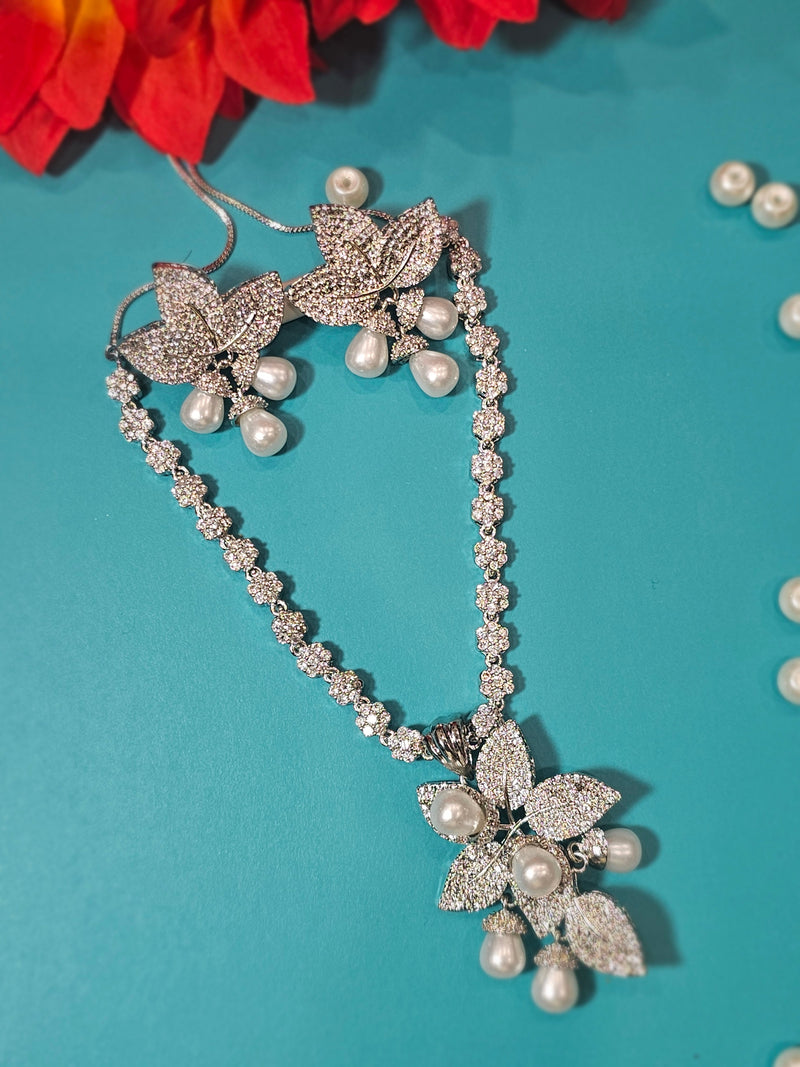 American Diamond (AD) Necklace Set – Design 25