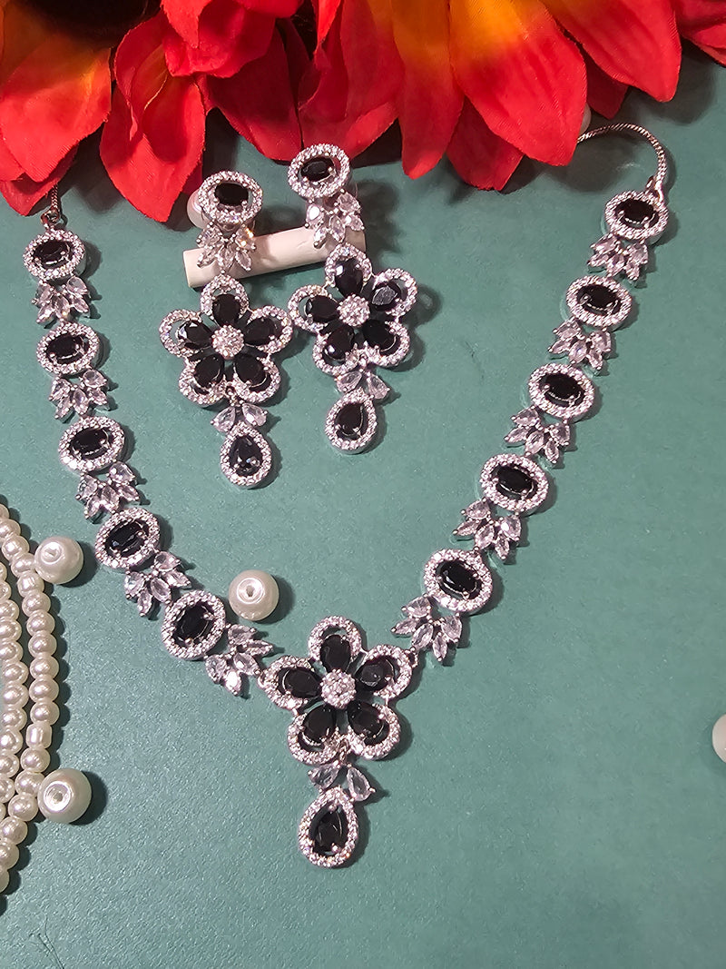 American Diamond (AD) Necklace Set – Design 33
