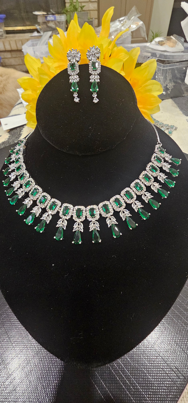 American Diamond (AD) Necklace Set – Design 36