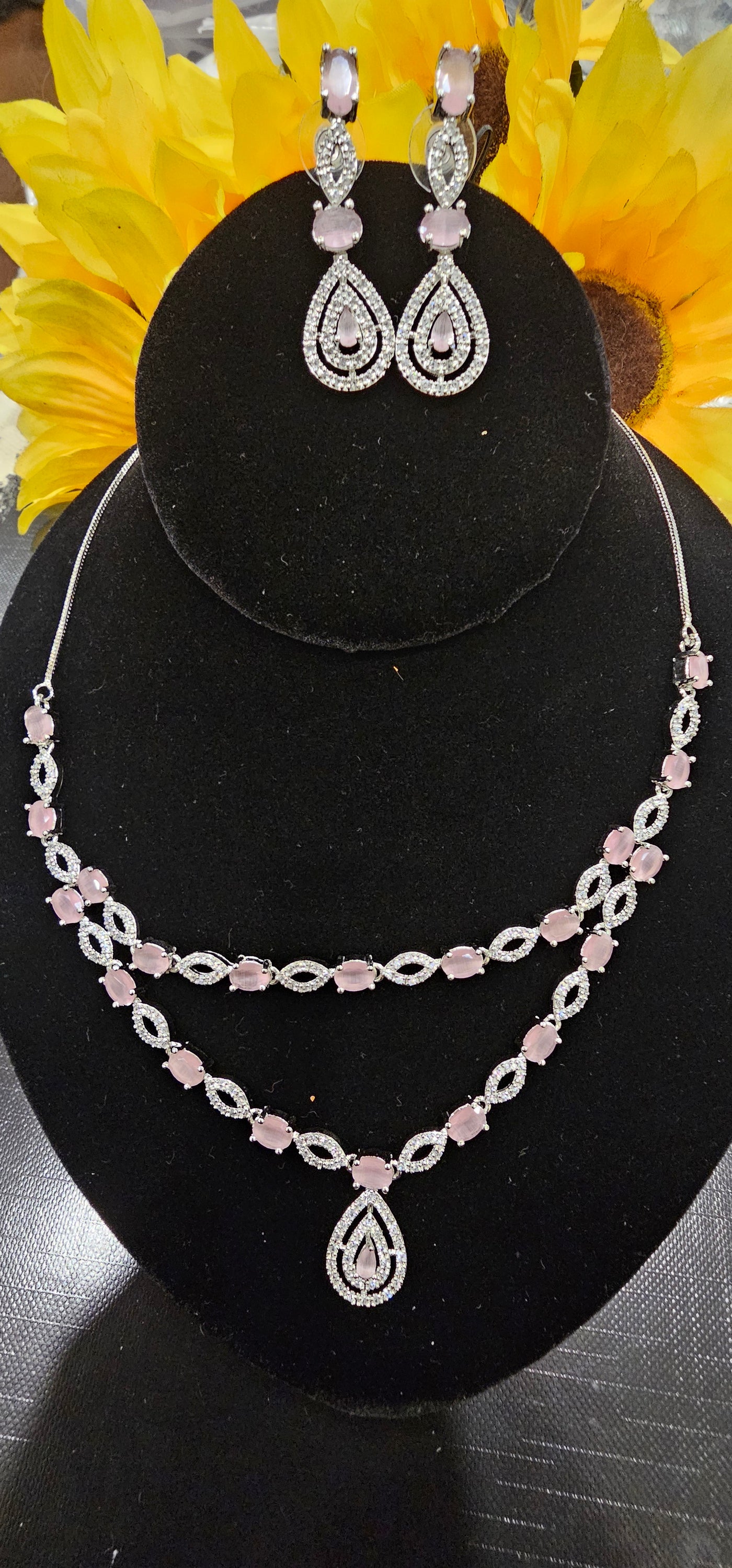 American Diamond (AD) Necklace Set – Design 40