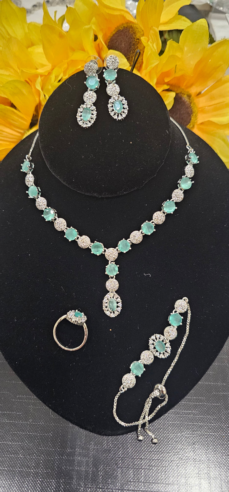 American Diamond (AD) Necklace Set – Design 41
