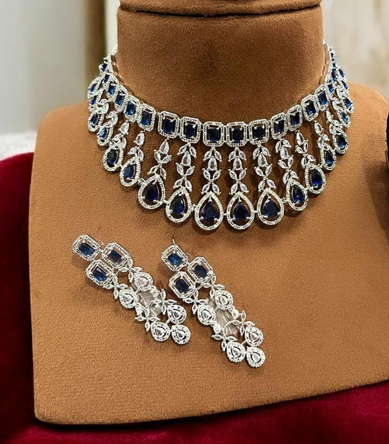 American Diamond (AD) Necklace Set – Design 38