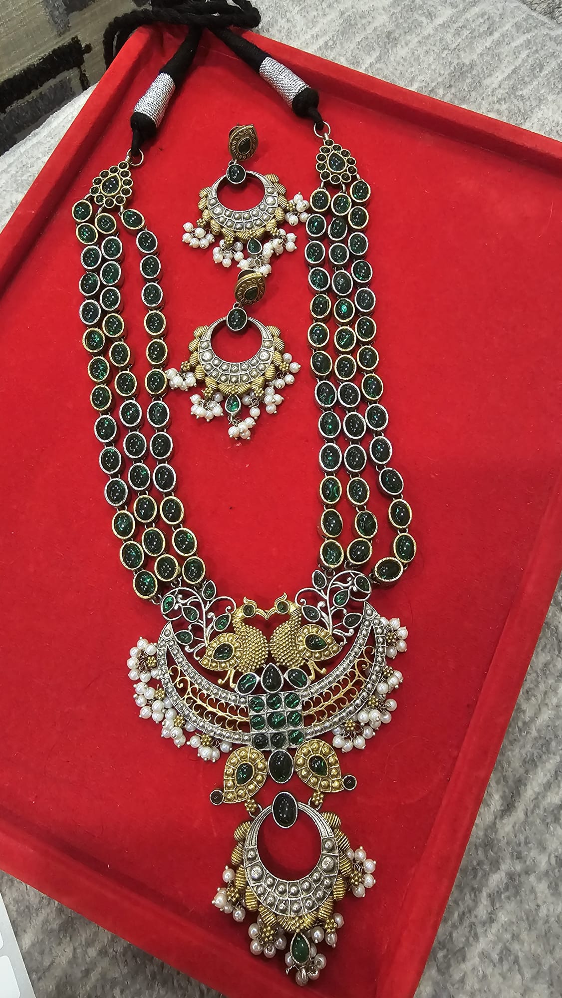 German Silver Long Necklace Set – Design 01