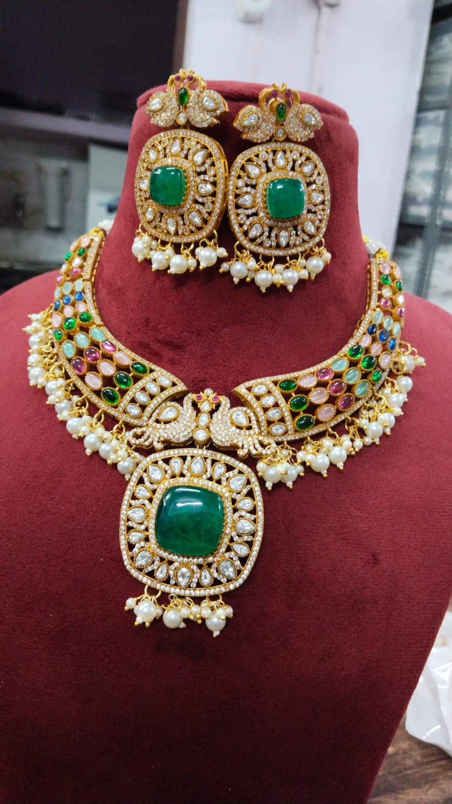 Kundan & Polki Necklace Set – Design 01