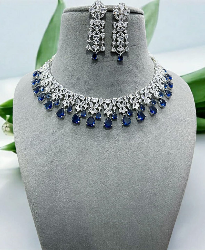 American Diamond (AD) Necklace Set – Design 12