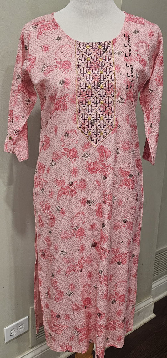 Pink pocket kurti Miyanka