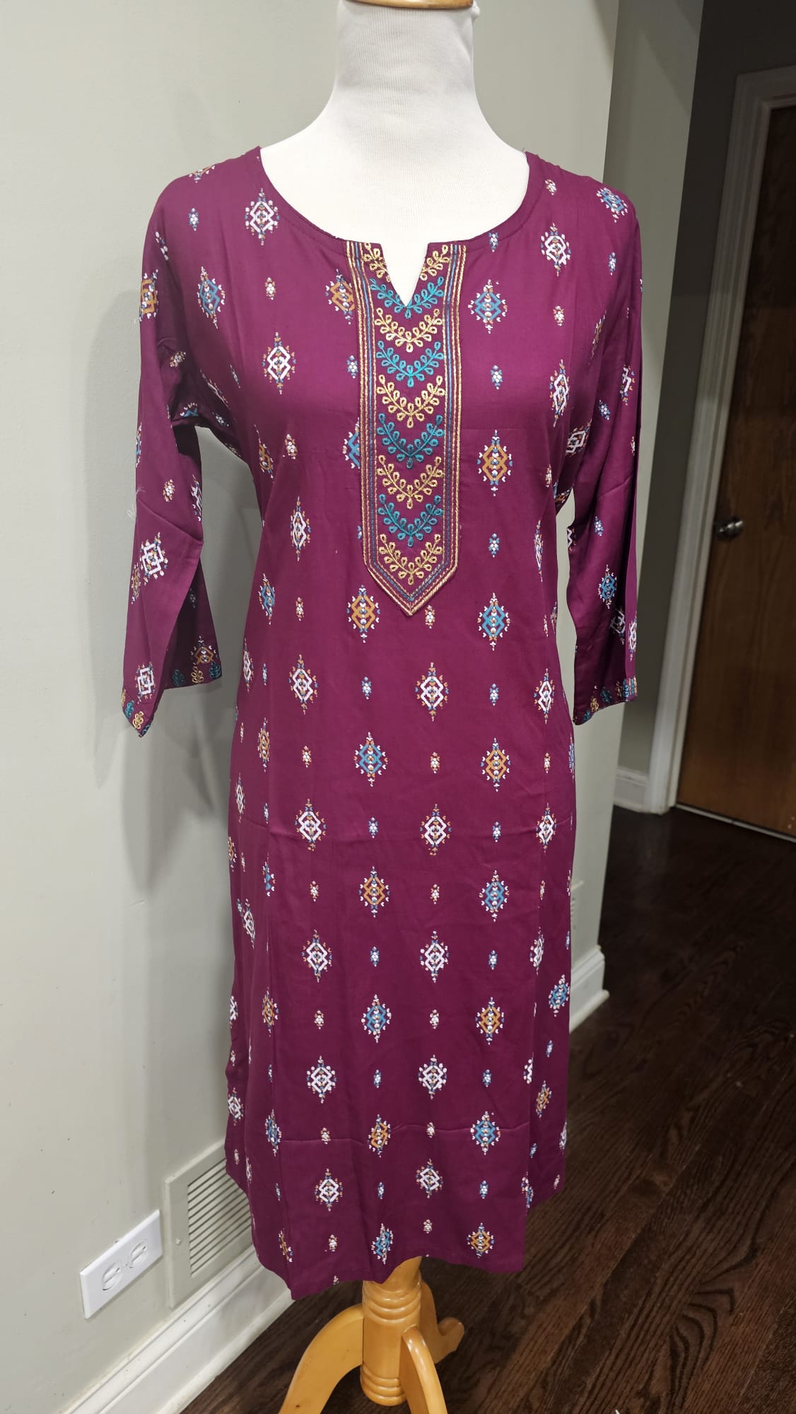 Purple white Ashud Kurti