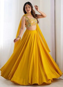 Designer Lehenga – Georgette & Silk with Embroidery Work