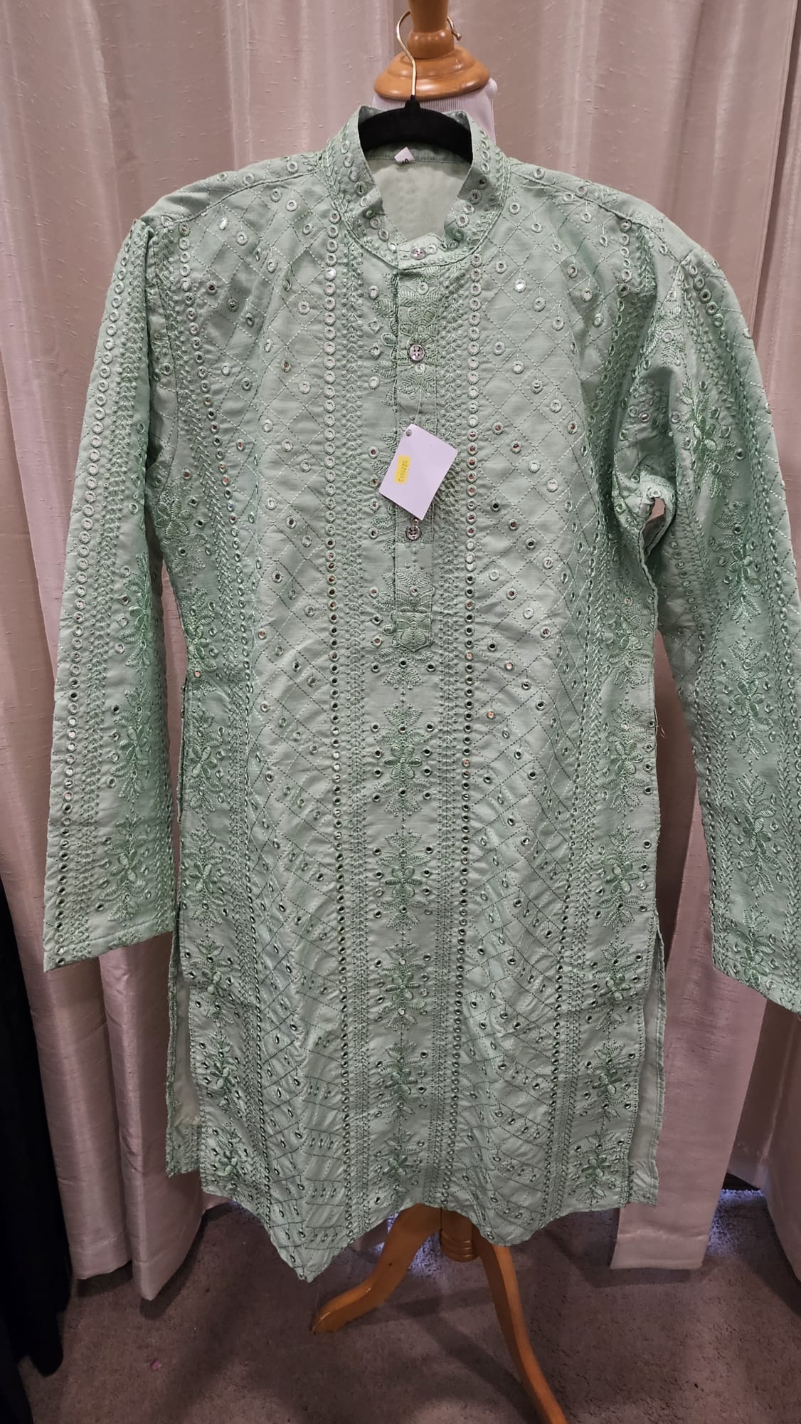 Green Nature Design with mirror work kurta pajama