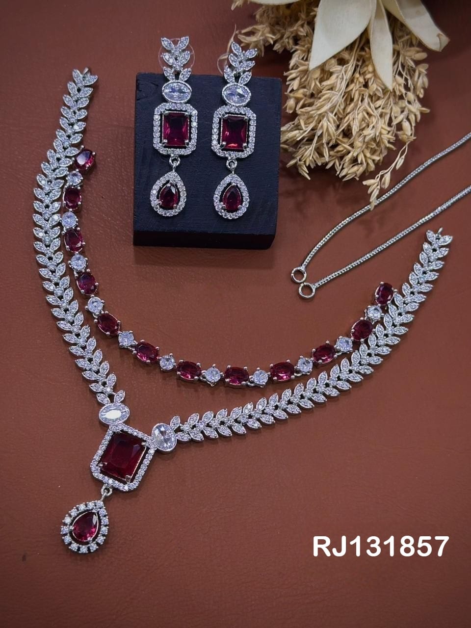 American Diamond (AD) Necklace Set – Design 29