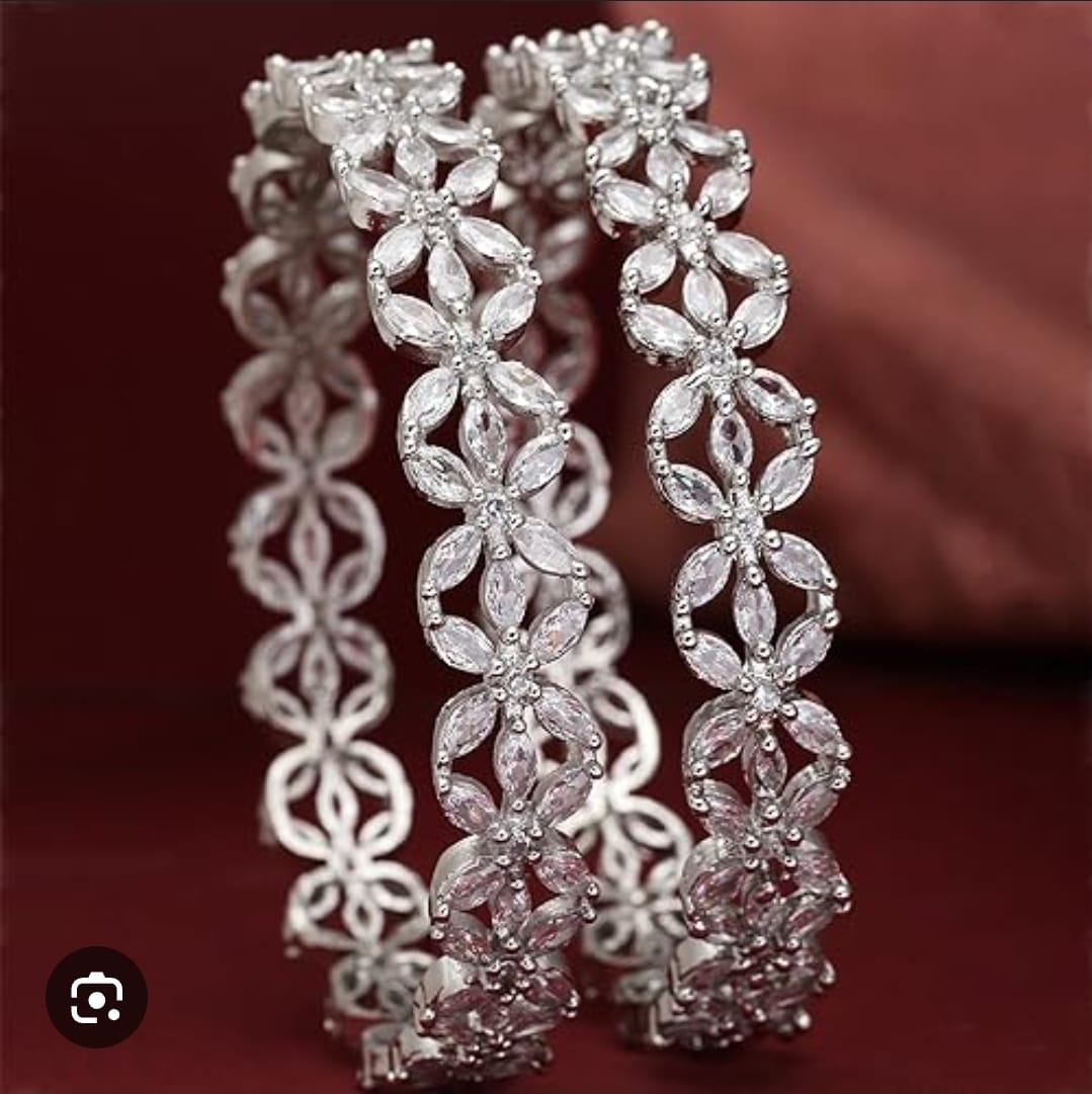 Heavy Stone American Diamond Bridal Bangles – Grand Wedding Set