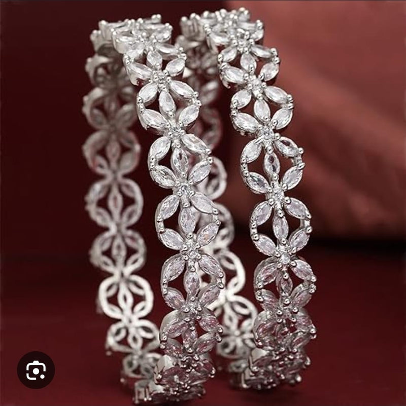 Heavy Stone American Diamond Bridal Bangles – Grand Wedding Set