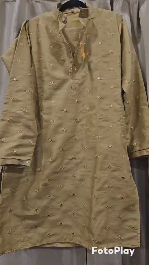 Gold Mirror work Kurta Pajama