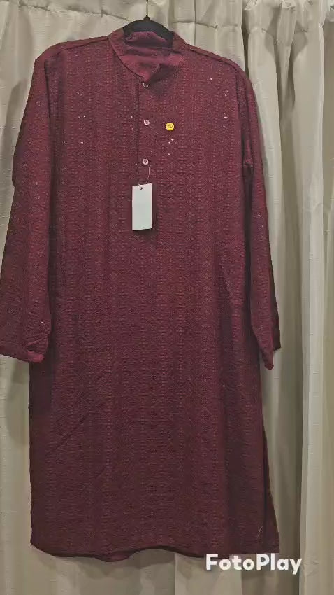 Red Mirror work kurta pajama